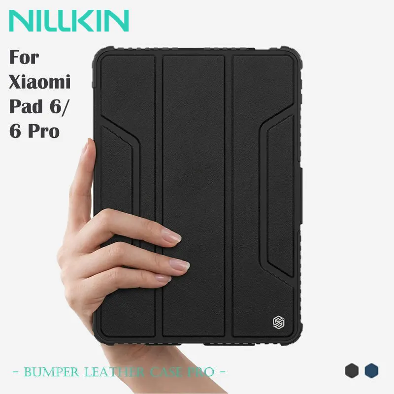 

Кожаный чехол NILLKIN для Xiaomi Pad 6, Pad 6 Pro, защита камеры, безопасность конфиденциальности, откидная крышка из искусственной кожи, функция подставки