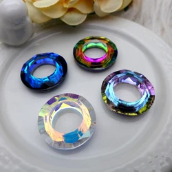 20mm Circle Crystal Pendant Round Charm For DIY Jewelry Making Necklace Earrings Glass Connector Beads Finding Wholesale 30 Pcs