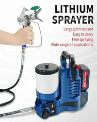 High Pressure Airless Sprayer Electric Paint Spraying Lithium Battery Rechargeable Small Backpack Style Spay Machine