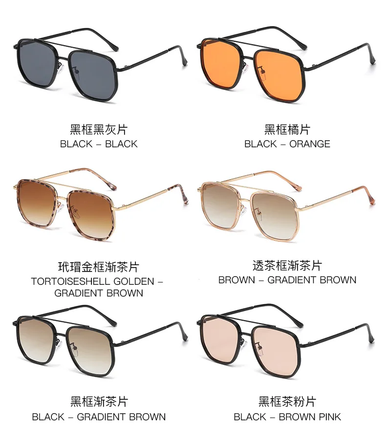 Retro Piloten-Sonnenbrille für Männer und Frauen Klassische Metall-Polygon-Sonnenbrille Modische Tägliche Dekorative Schattierungen Fahrbrillen – Detail 7
