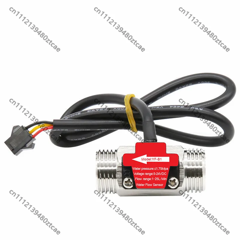 Stainless Steel Hall Effect Water Flow Sensor, Turbine Impeller, 1/2" BSP Male Port for Water Heater and Cooling Machine
