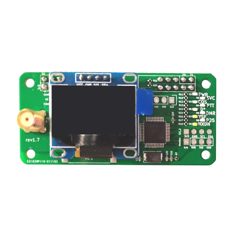 لوحة نقطة اتصال MMDVM إصدار ELEC-1.7 مع هوائي يدعم P25 DMR YSF VHF UHF لـ Raspberry Pi