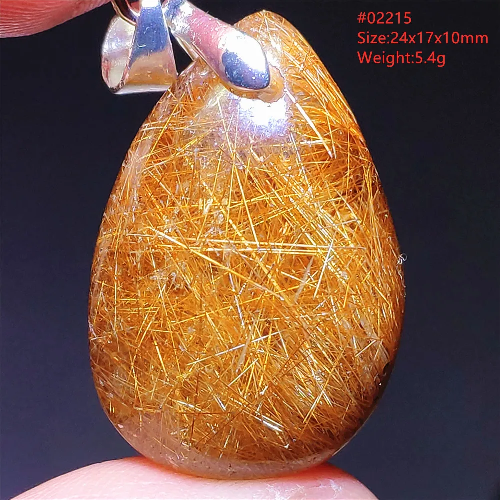 Natural Copper Rutilated Quartz Water Drop Pendant Brazil Jewelry Crystal Wealthy Rare Gold Rutilated Necklace Beads AAAAAA