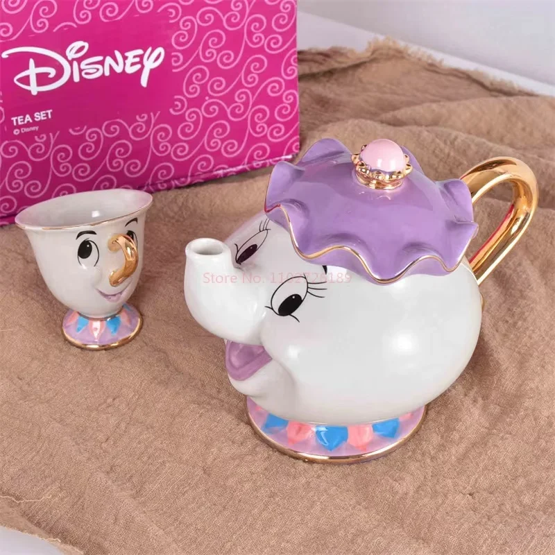 Disney Teapot Cartoon Beauty And The Beast Cute Coffee Pot Mug Mrs Potts Chip Cup Tea Cup Pots One Tea Sets Droshipping Gift