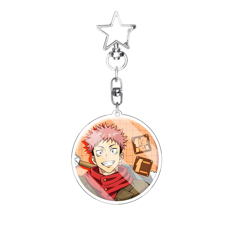 Anime Jujutsu Kaisen Round Acrylic Keychain Satoru Gojo Kasumi Miwa Choso Cartoon Pendant Decoration Figure Bag Charm Key Ring view 4