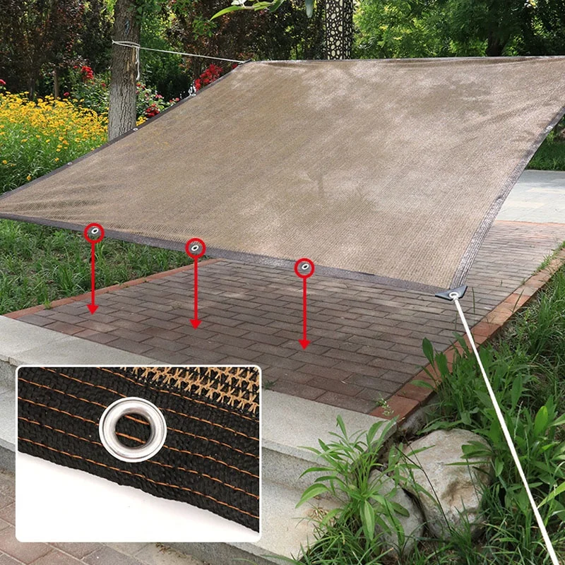 Sun protection net UV protection brown HDPE sunshade net, pavilion sun protection mesh sunshade cloth terrace balcony car cover