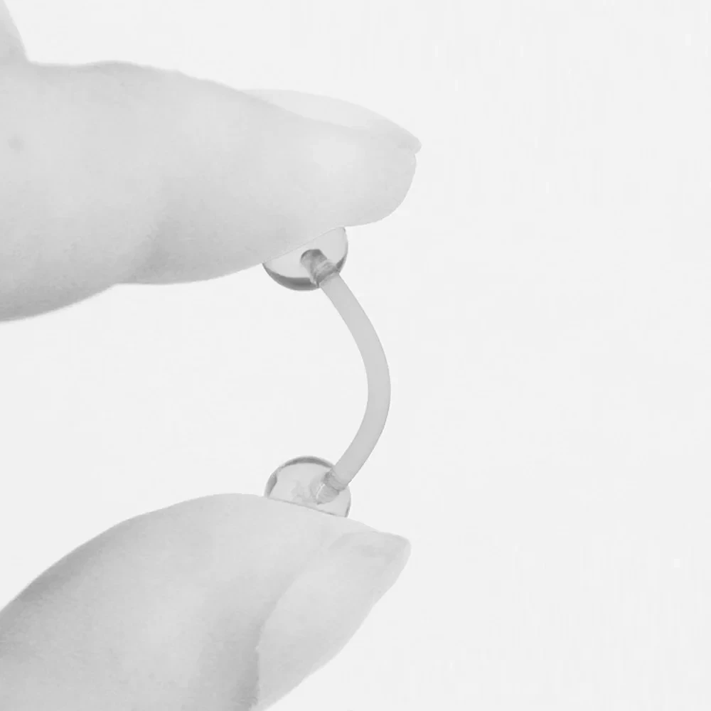 33pcs 16G 14G 20G Clear Piercing Retainers Flexible Bioflex Clear Plastic Tongue Belly Button Lip Nose Industrial Ring Cartilage