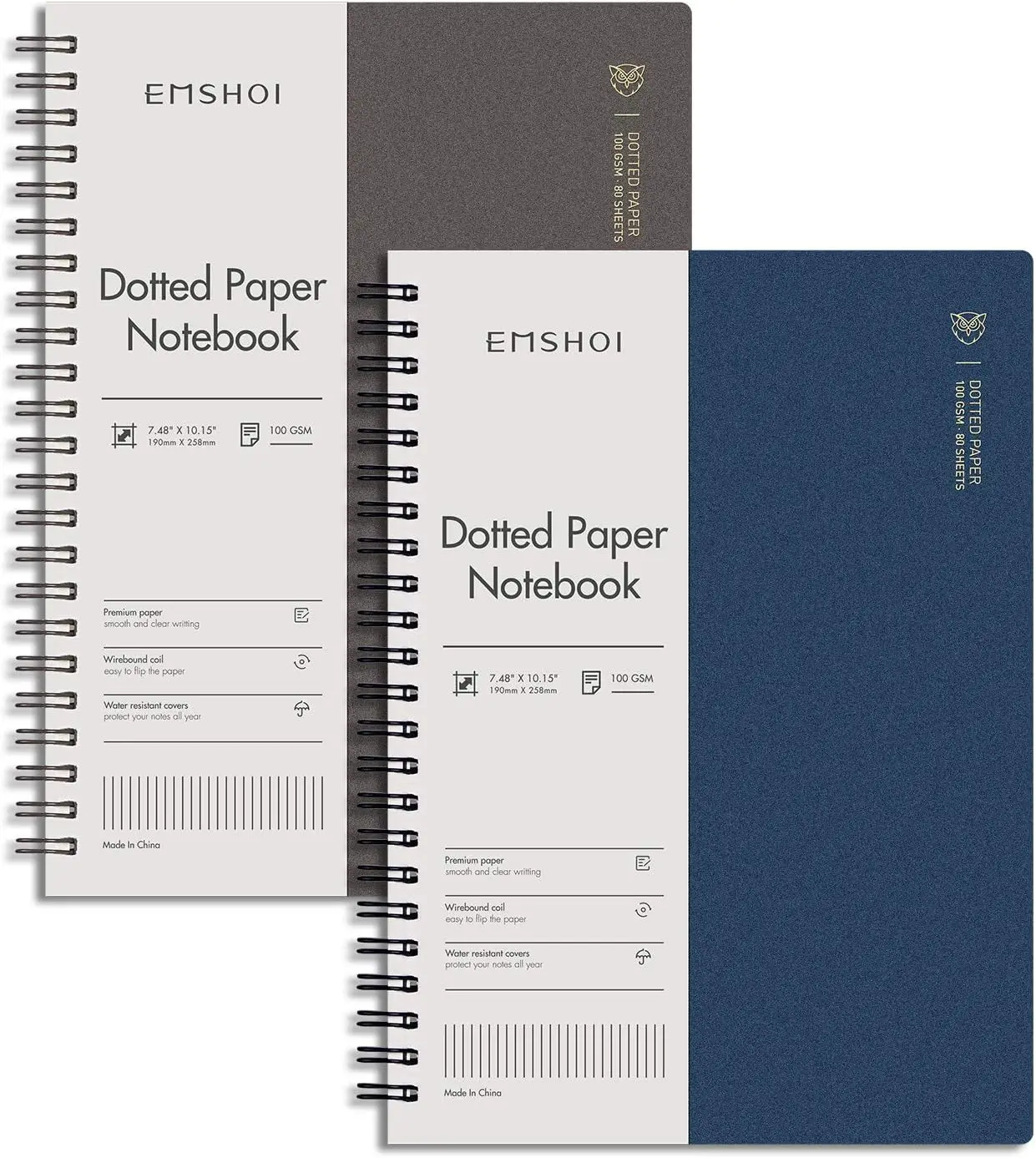 

Блокнот на спирали с точечной разлиновкой, 2 штуки в упаковке, формат B5, 320 страниц, с плотной бумагой для письма и рисования