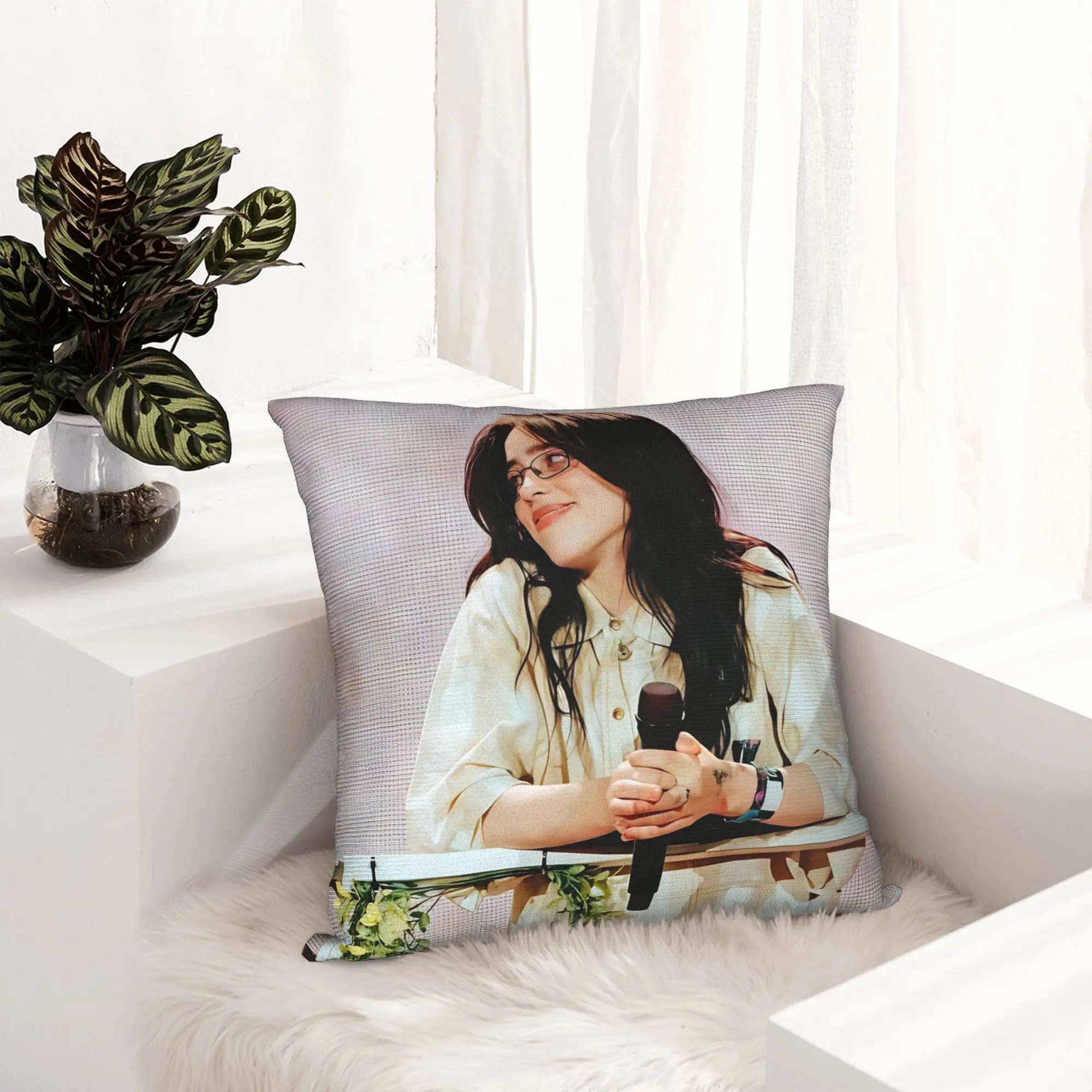 Popular Singer B-Billies Pillowcase Printing Polyester Cushion Cover Decoration  Throw Pillow Case Cover Home Zipper 18''