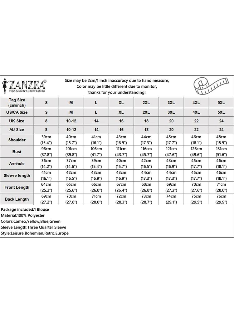 ZANZEA Frauen Bluse 2025, Herbst 3/4 Ärmel Solide Shirts Casual V-ausschnitt Plissee Blusas Sommer Weibliche Arbeit OL Tops Tunika Oversize