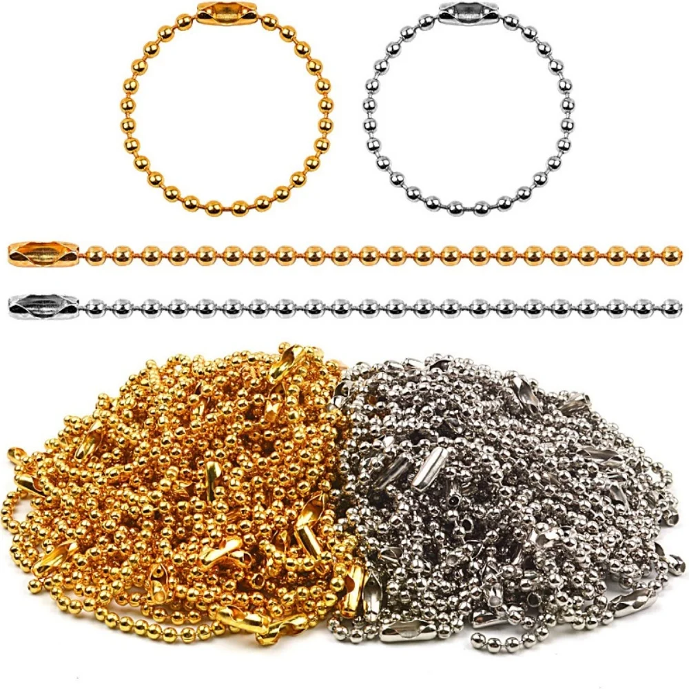 10/100Pcs Metal Bead Ball Chains 10cm Length for Label Hand Tag Connector Jewelry Making Pendant Accessorise Hanging Keychains