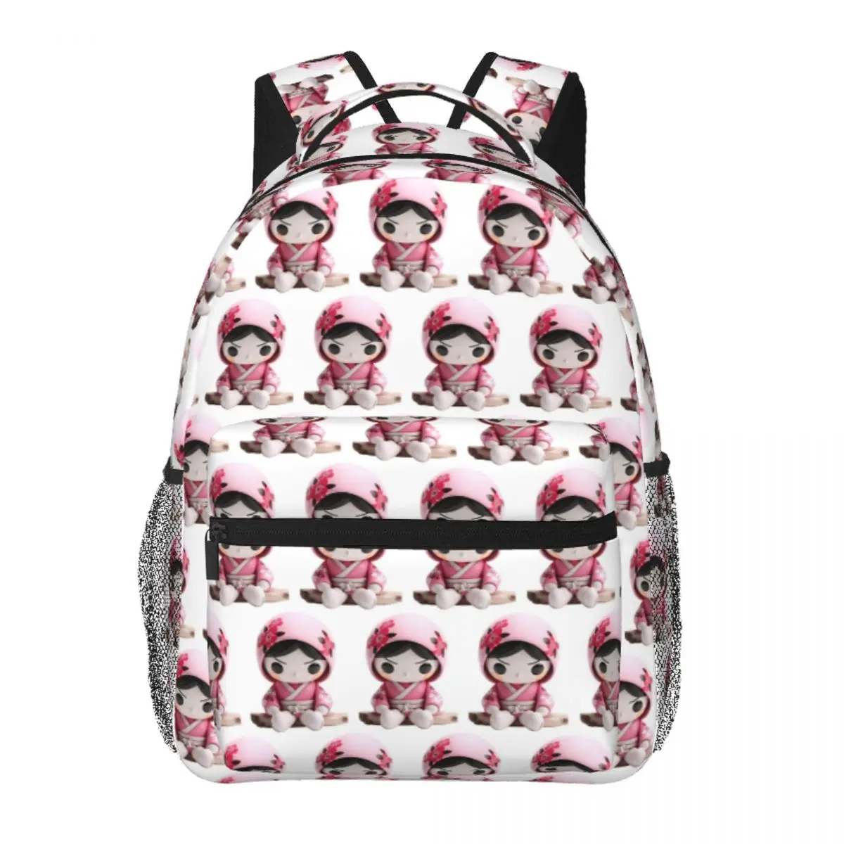 

Chibi Sakura Assassin Warrior Ninja Doll Backpack Boys Girls BookBag Children School Bag Laptop Shoulder Bags for Men Women