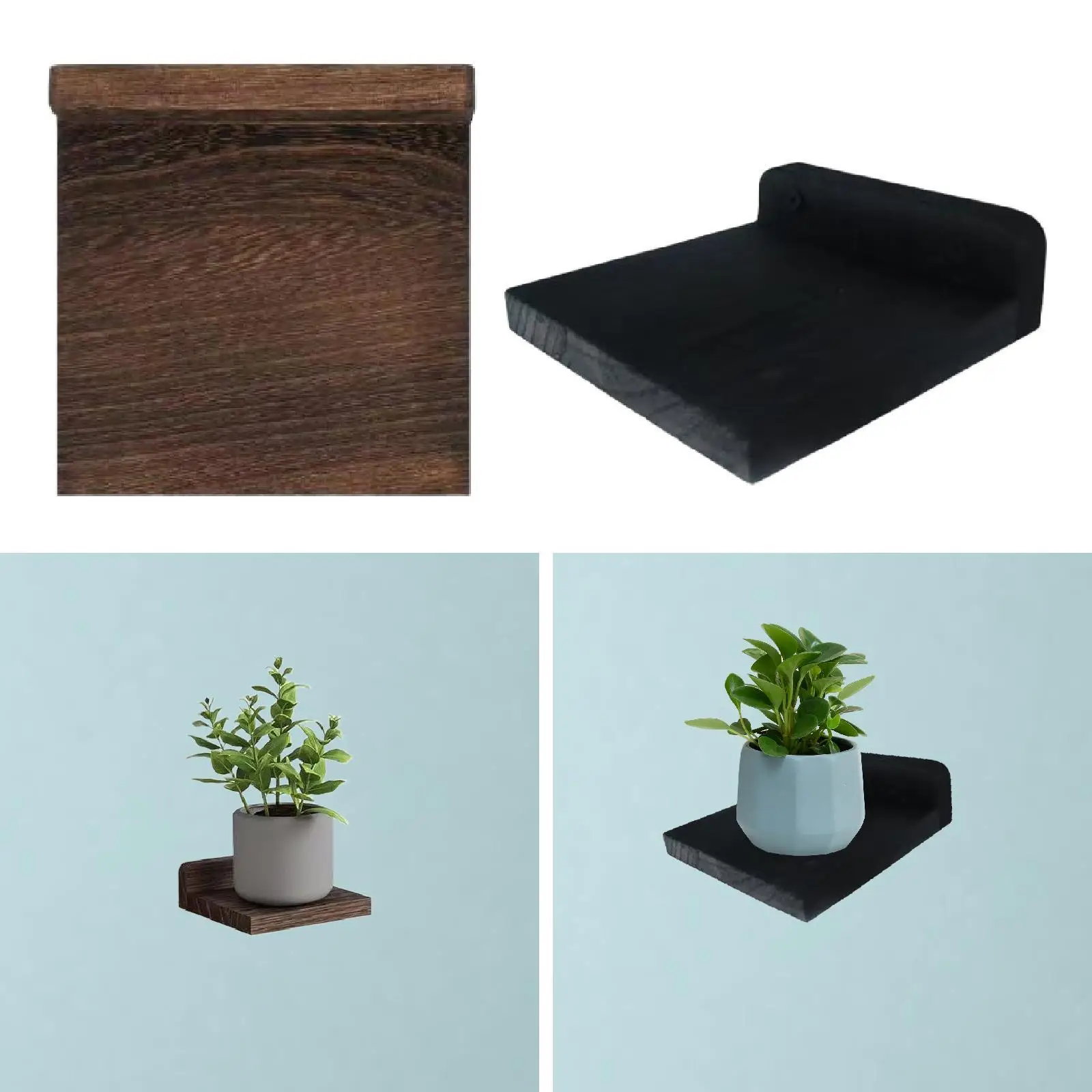 Natürliche Holz-Schweberegale Wandmontierte Aufbewahrungsregale für Heimdekoration Pflanzenhalter Badezimmer-Organizer