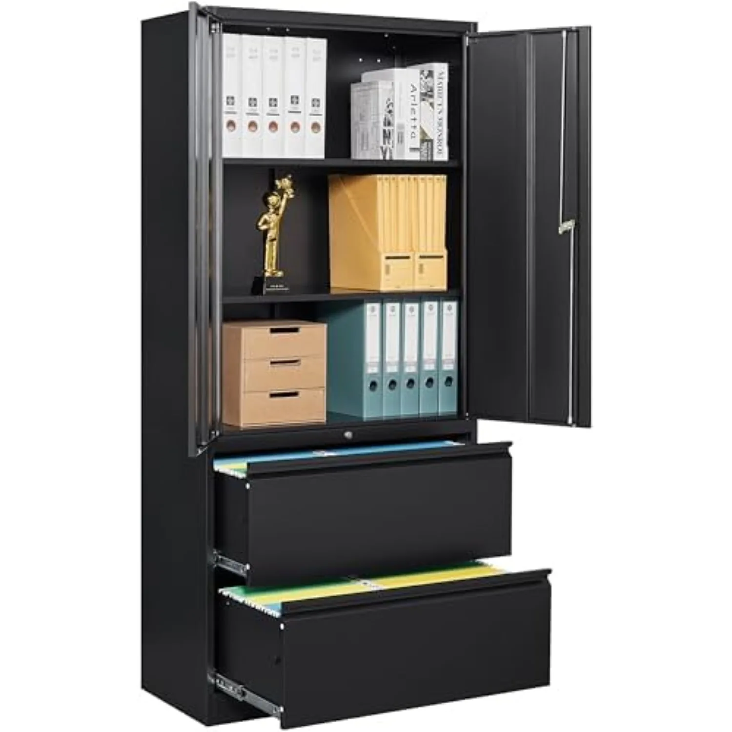 2 Drawer Lateral File Cabinet with Lock and Shelf,71