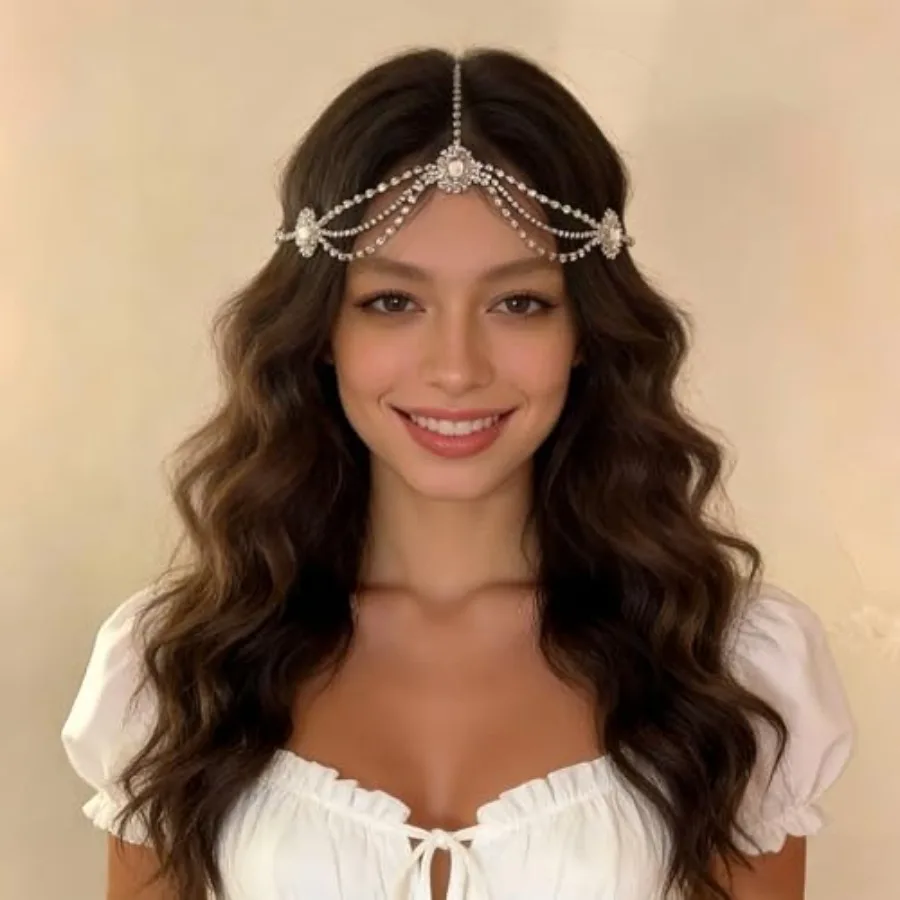 

ShimmerRise Headpiece Elastic Crystal Headband Elegant Hair Jewelry for Women Prom Wedding Party