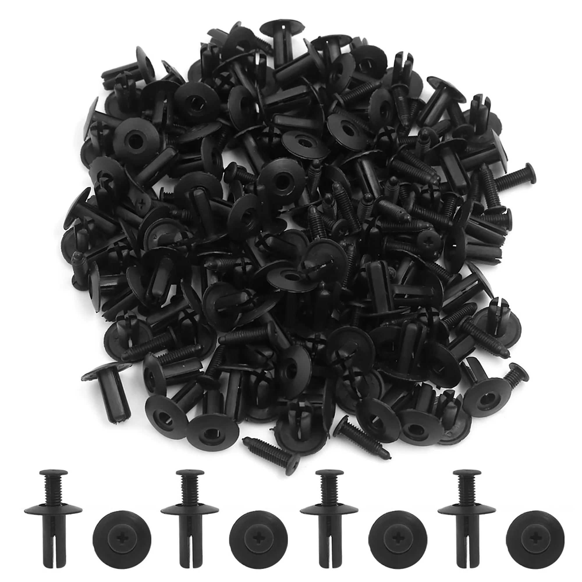 X Autohaux 20Pcs 30pcs 40Pcs 50Pcs 100Pcs Black Gray Plastic Splash Guard Fastener Rivet Clips 8Mm X 20Mm X 20Mm