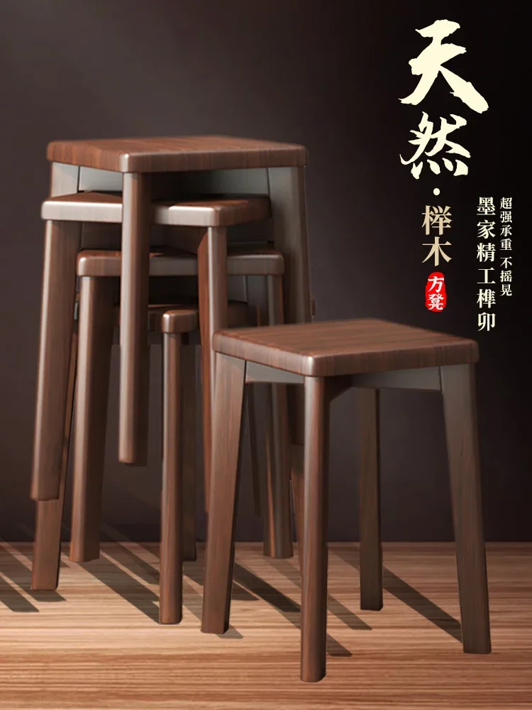 

Light luxury high-end dresser solid wood stool household desk living room dining table chairs do not take up space can