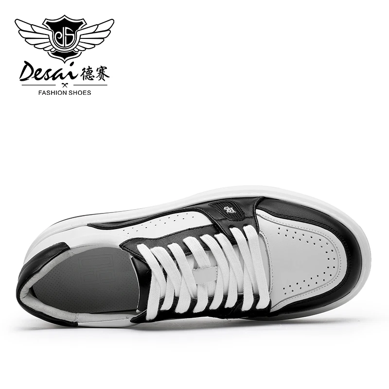 DESAI Full Grain Leather Men Shoes Soft Casual Sneaker For Men Business Work Breathable 2022 Fashion