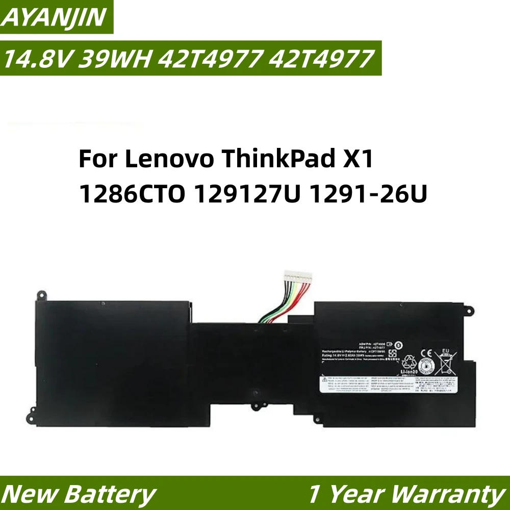 

42T4936 42T4977 14.8V 2630mAh Laptop Battery For Lenovo ThinkPad X1 1286CTO 129127U 1291-26U 42T4937 42T4938 42T4939 0A36279