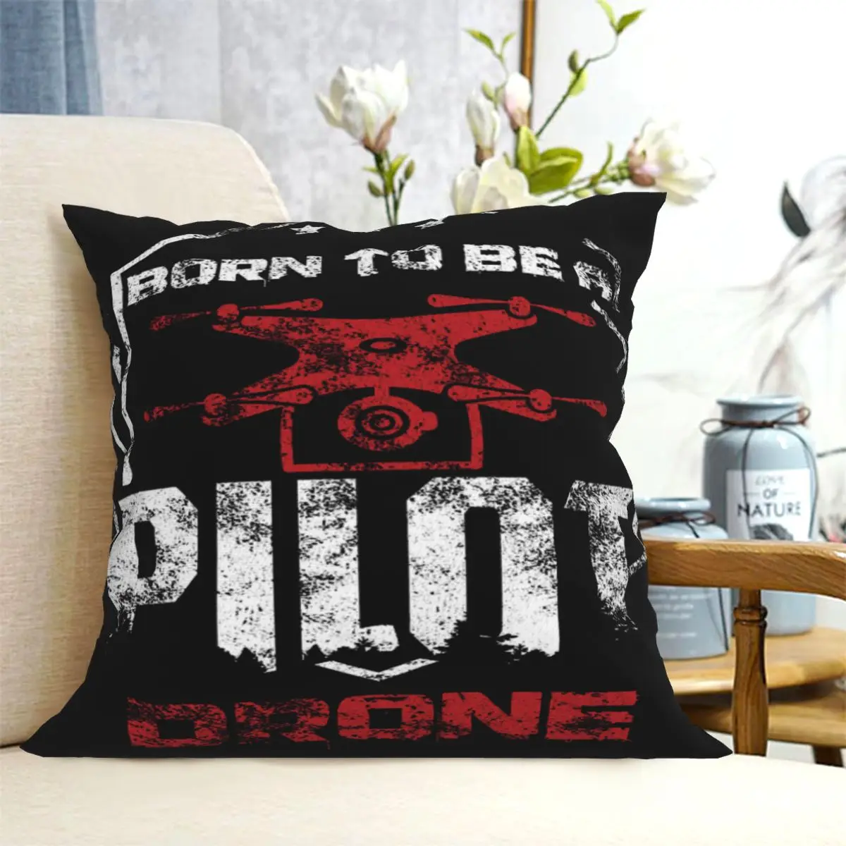 Professional Pilot Drone 2 Cushion Pillow Cover Pillow Cover Bedroom Decorative Pillow Cover Customizable