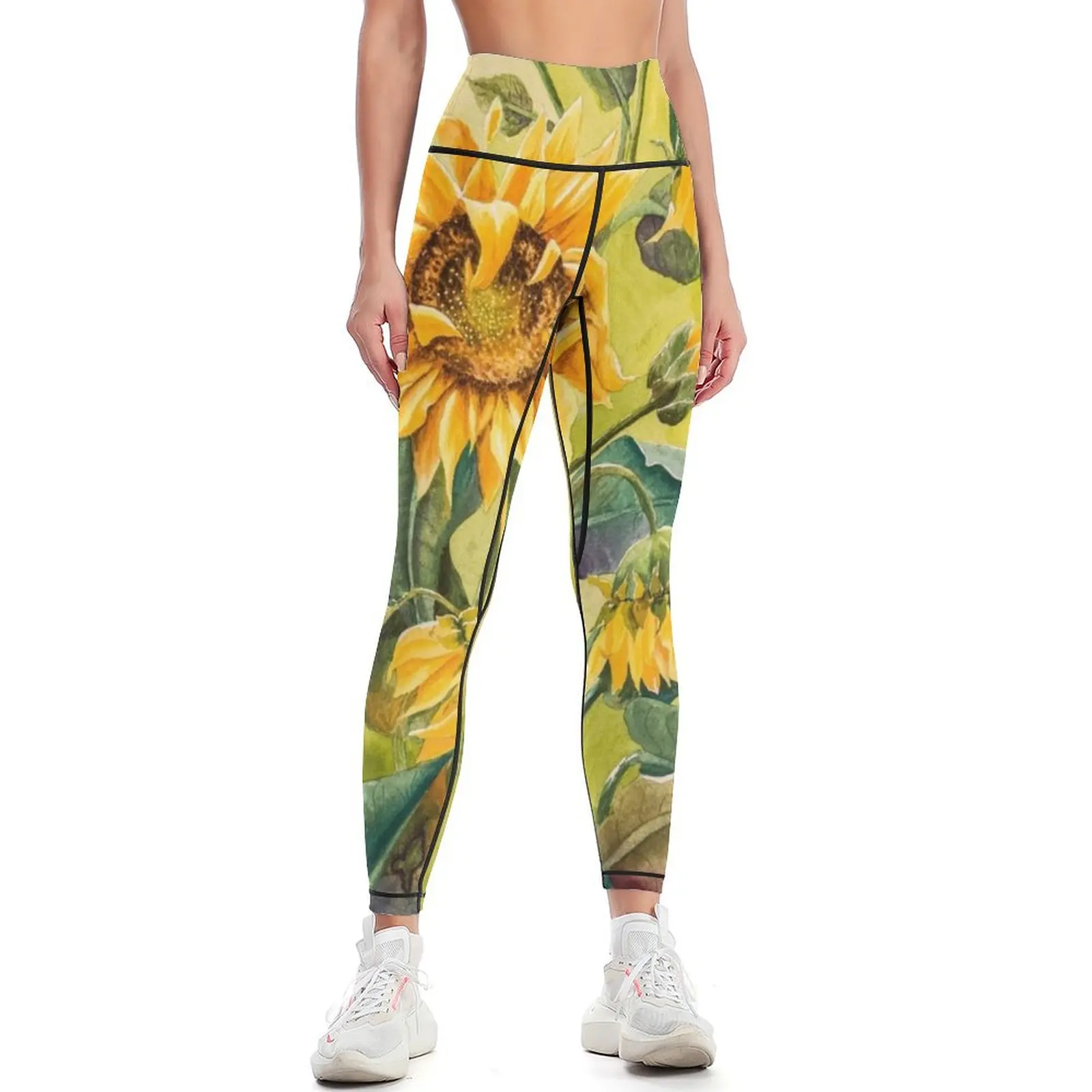

My Sunflowers Leggings gym womans legging pants raises butt push up tights for push up fitness Womens Leggings