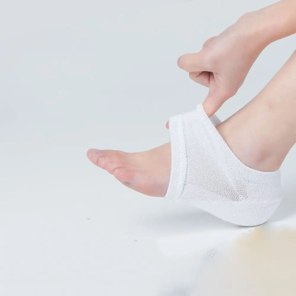 Cotton Silicone Invisible Height Socks 2.0-4.0cm Heel Cushion Lifting Increase Socks Invisible Inner Height Insoles Outdoor