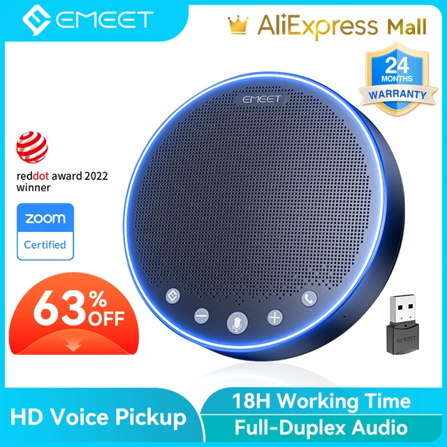 Conference Bluetooth Speakerphone W/ 4 AI Mics 360° Voice Pickup EMEET M3  Speaker 18H Talk Time Noise Cancellation Microphone - AliExpress