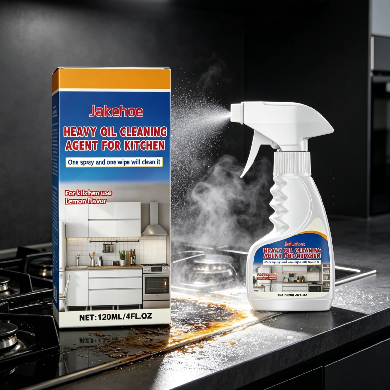Commercial Kitchen Grease Cleaner - Jakehoe Mutfak Yağ Sökücü Sprey, İnatçı