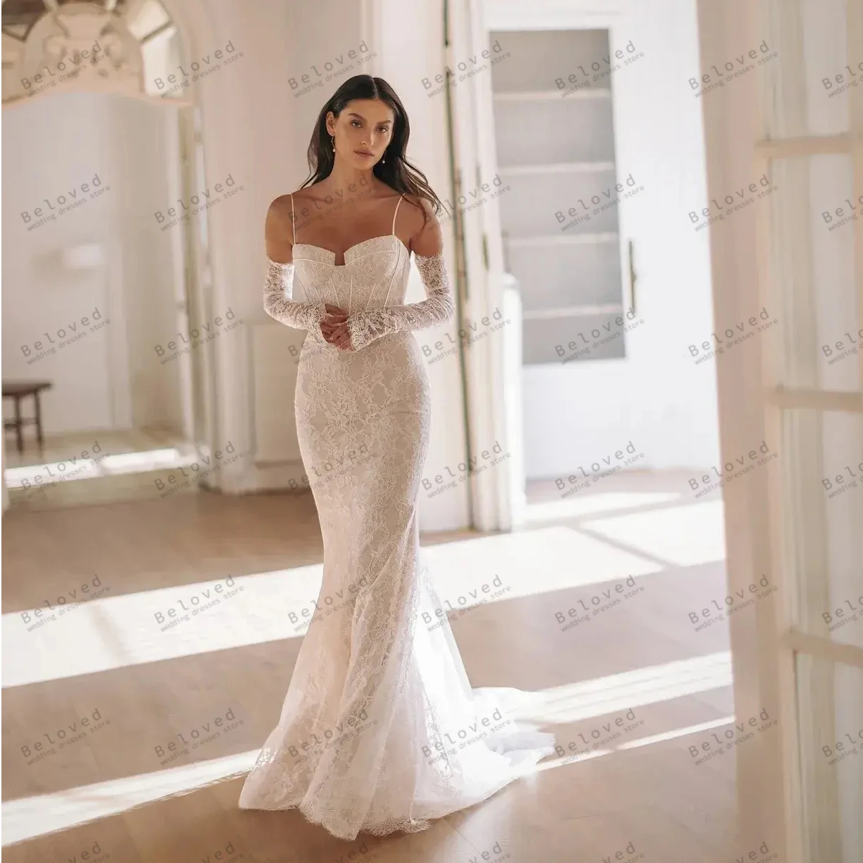 Lindo vestidos de casamento requintado vestidos de noiva sem alças sem costas roupões vestido moderno glamouroso vestidos de novia personalizado