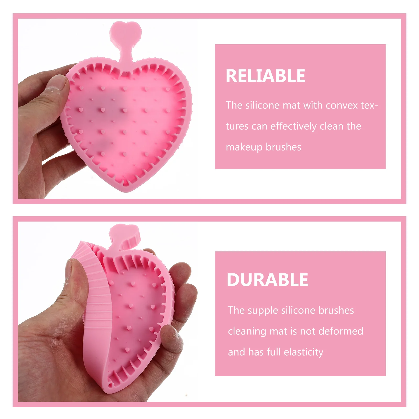 

Silicone Makeup Brush Cleaning Pad Pink Mat for Eyeshadow Brow Brushes Tool Supplies Cleaner Non Deformable Elastic Handheld