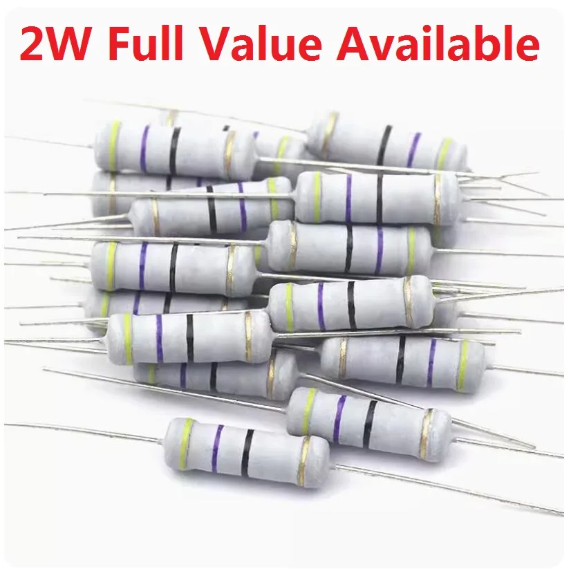 

Free Shipping 200pcs/lot 2W Carbon Film Resistor +-5% 10K Ohm 10K 4.7k 2.2K 1K 100K 470K 100R 360R 680R 910R 0R--1M