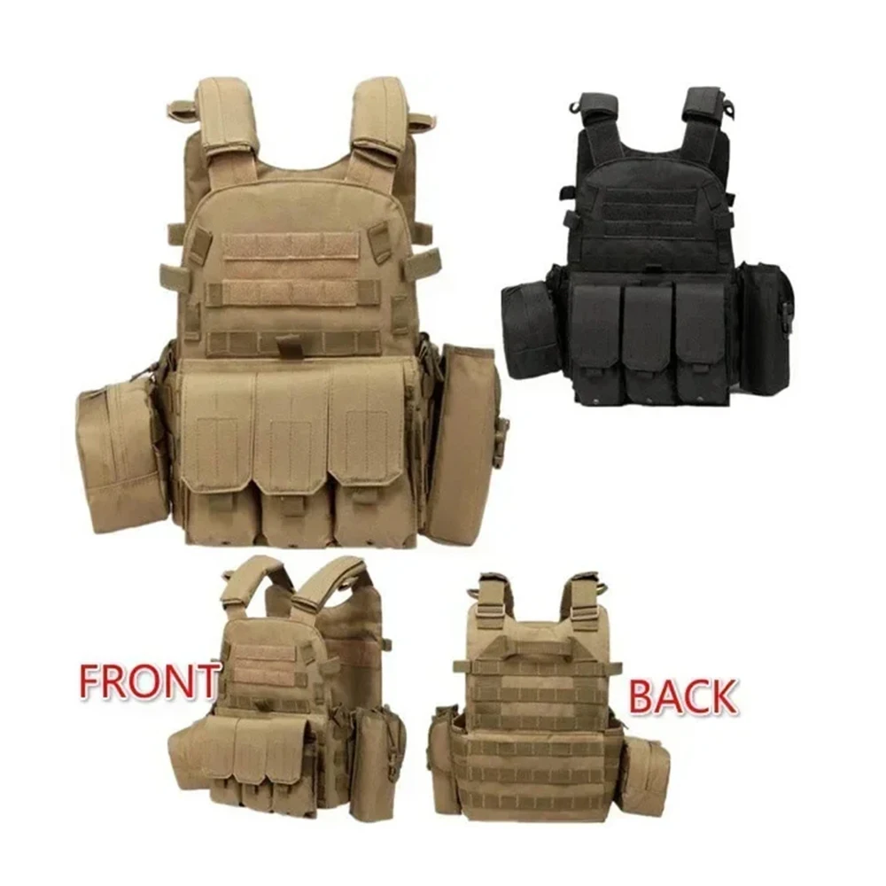 

KAEVIXDIO Nylon Tactical Vest MOLLE Camo Military Army Airsoft Accessory CS Combat Body Armor Outdoor Hunting Carrier