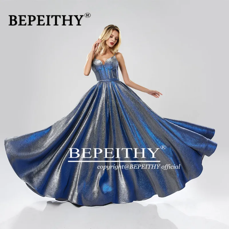 Bepeithy Een Lijn Sparkle Avondjurken Lange Partij Elegante Sweep Trein Glitter Party Prom Dress 2023 Vestidos De Ocasión Formale