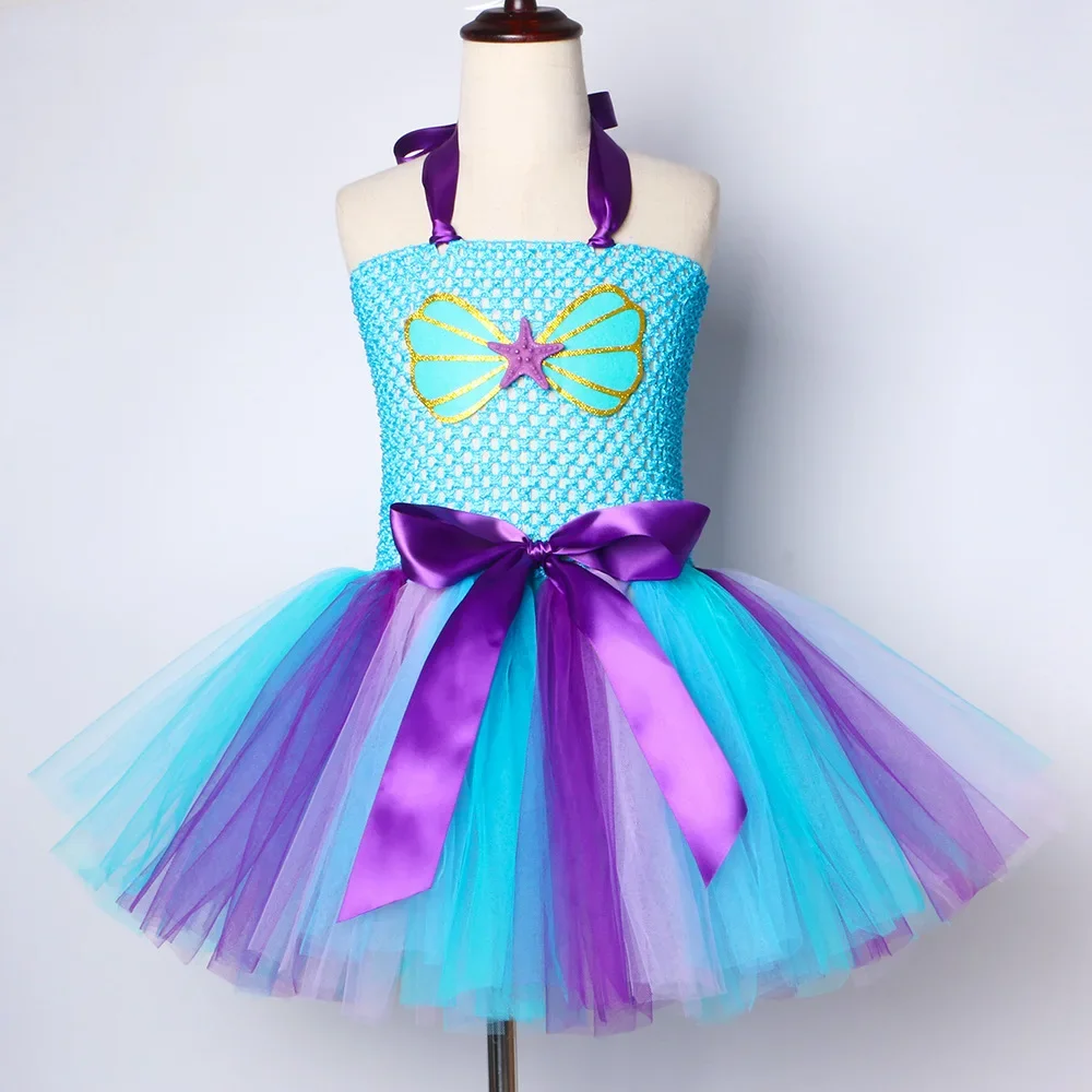 

Платье Русалочки для маленьких девочек, детский костюм на Хэллоуин, платья-пачки принцессы для девочек, подарок на день рождения для детей 1-12 лет