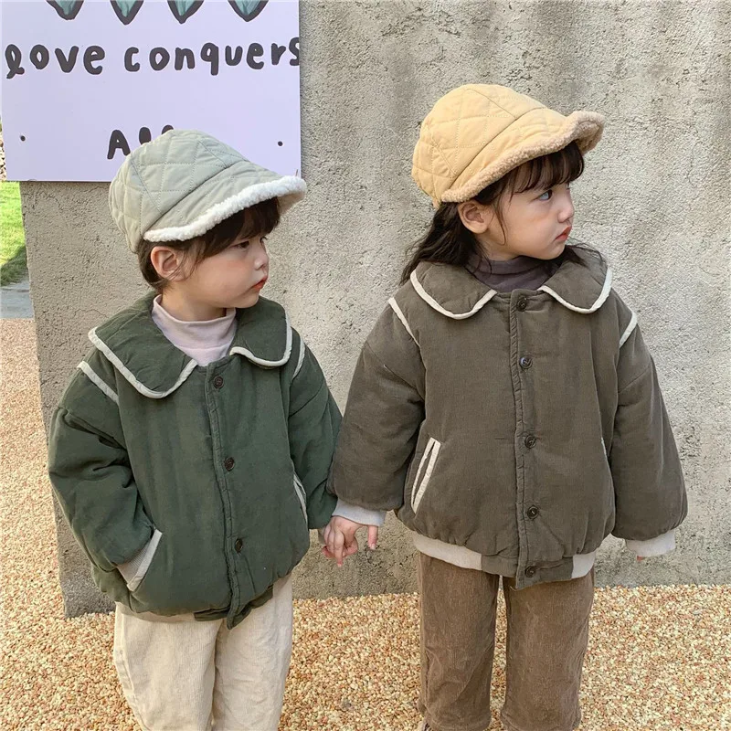 

Boys Coat Jacket Cotton Outerwear 2023 Graceful Thicken Velvet Winter Furs Fleece Windproof Children's Warm Clothing