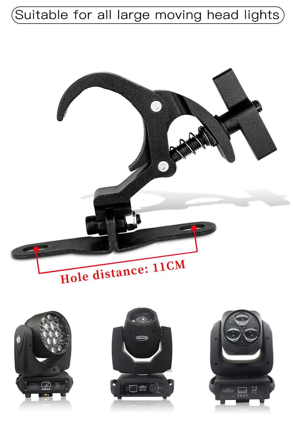 A Pair of Aluminum Light Hooks Safety Load 50KG LED Moving Head Light Hook Stage Light Truss Spring Hook Light Hook