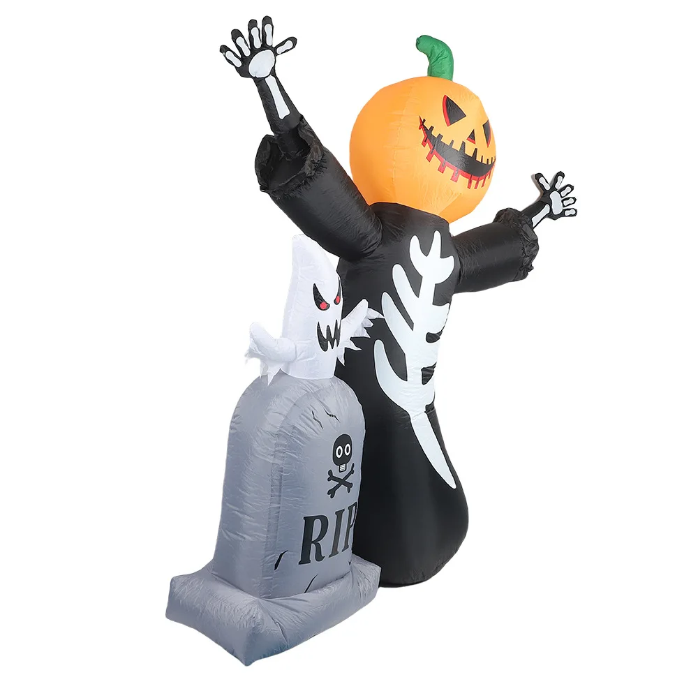 

Halloween Inflatable Air Model 8FT Pumpkin Head Skull Ghost Tombstone