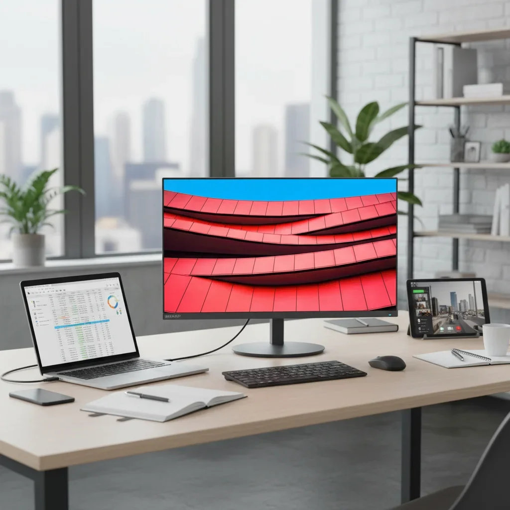 Sharp MultiSync DD-E244F Monitor Full HD da 23,8", display con cornice sottile con 178 °   Angoli di visualizzazione per uso ufficio e multi-monitor