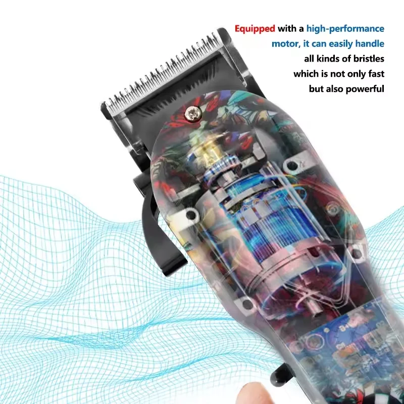 WAIKIL-مقص شعر احترافي للرجال ، أسلوب جرافيتي ، ماكينة تشذيب لاسلكية وقابلة لإعادة الشحن ، تدوم طويلاً ، موضة