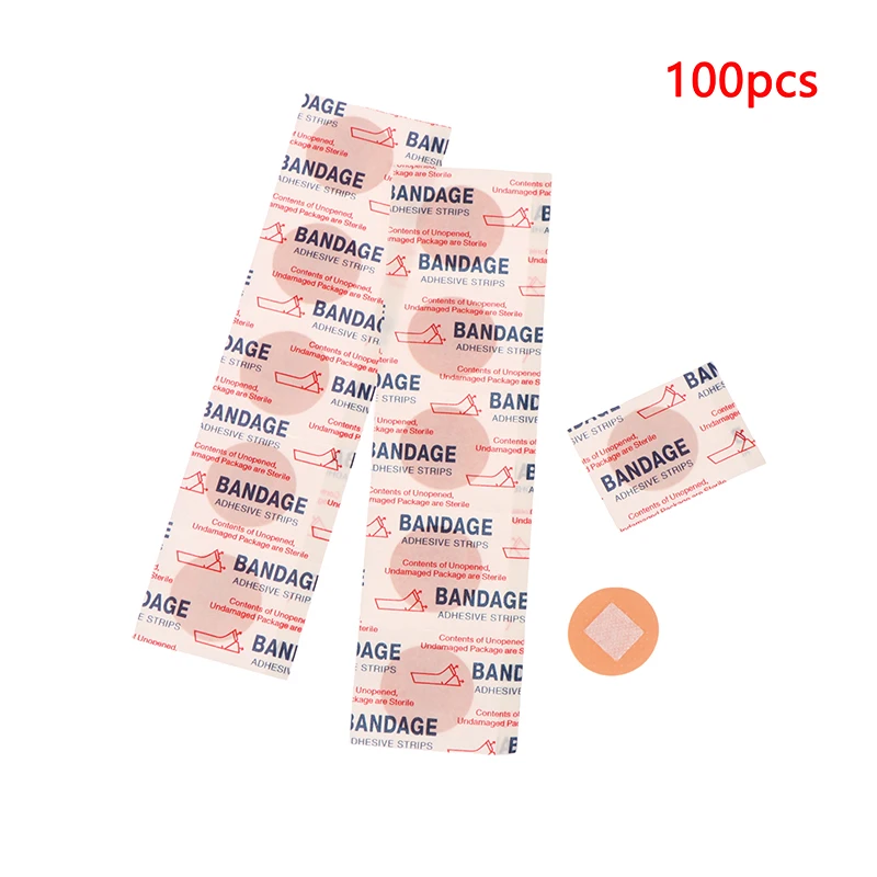 100Pcs Round Mini Adhesive Bandage Waterproof Small Wound Patch Skin Protection Fixing Tape