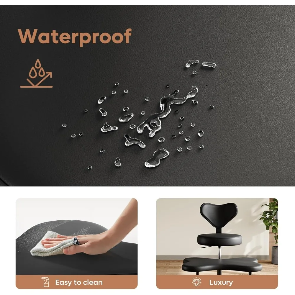 Height-Adjustable Cross-Legged Meditation Chair with 360° Swivel and Wheels for ADHD, Ergonomic Lumbar Support