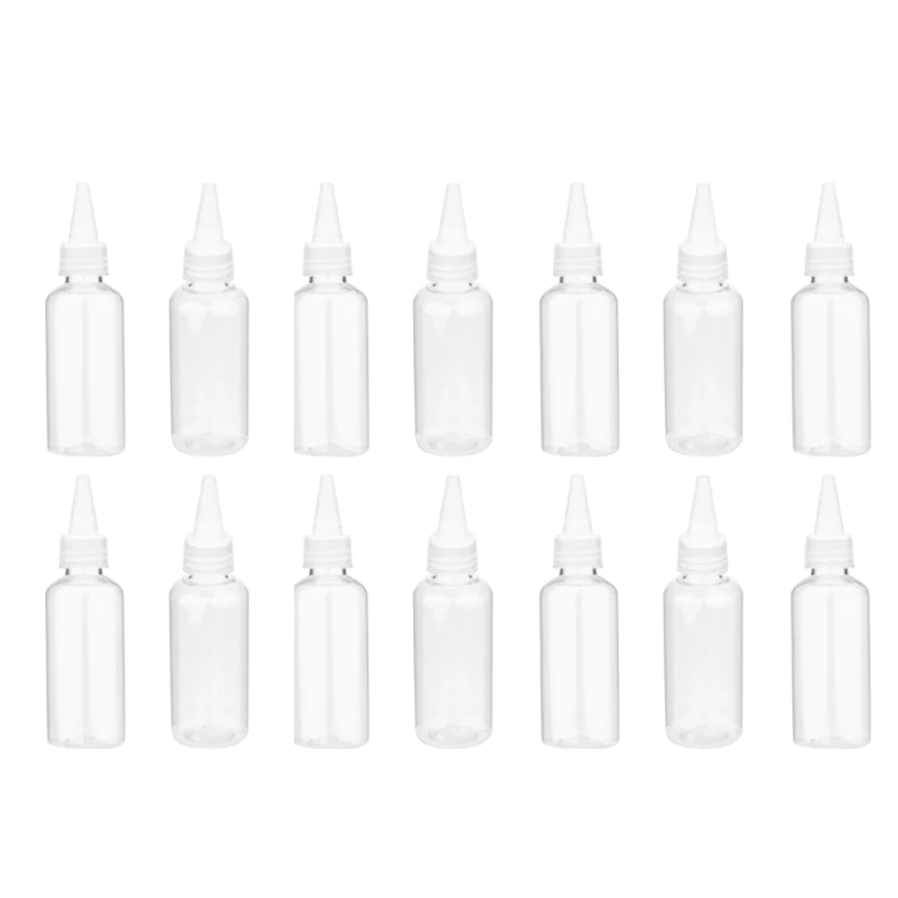 

14 Pcs Shampoo Bottles Transparent Plastic Sample Empty Containers Dispenser Squeezable Pigment Storage Laboratory Bottle