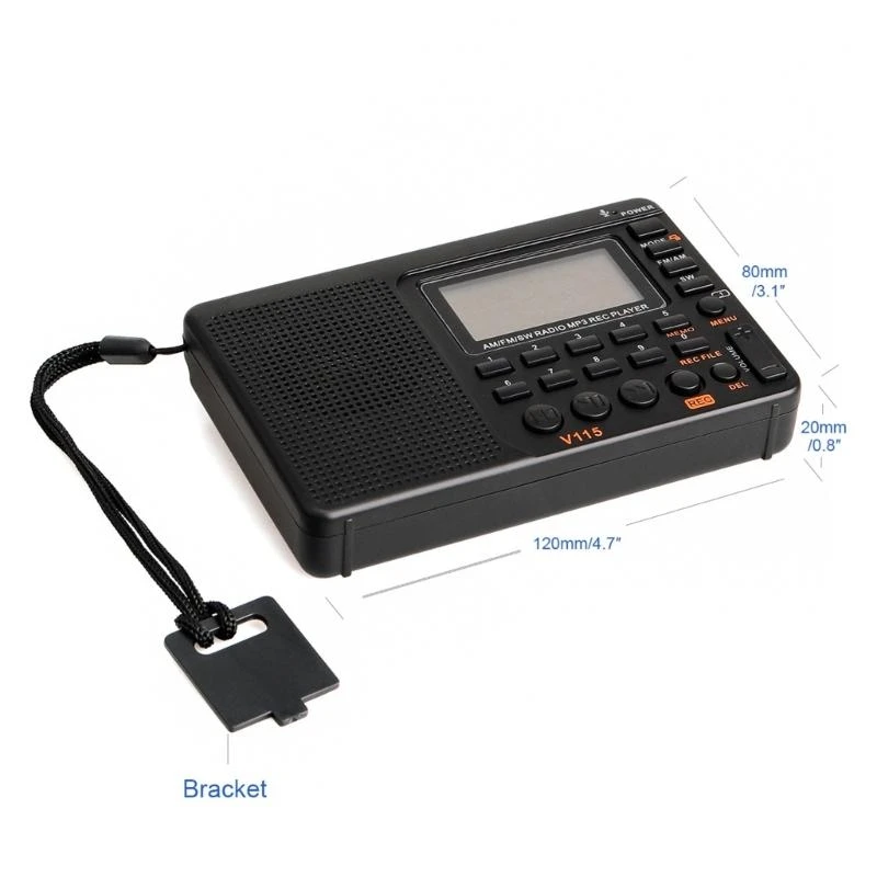 V115 Pocket Radio Radio Worldwide استقبال بنيت في مكبر الصوت راديو محمول للسفر