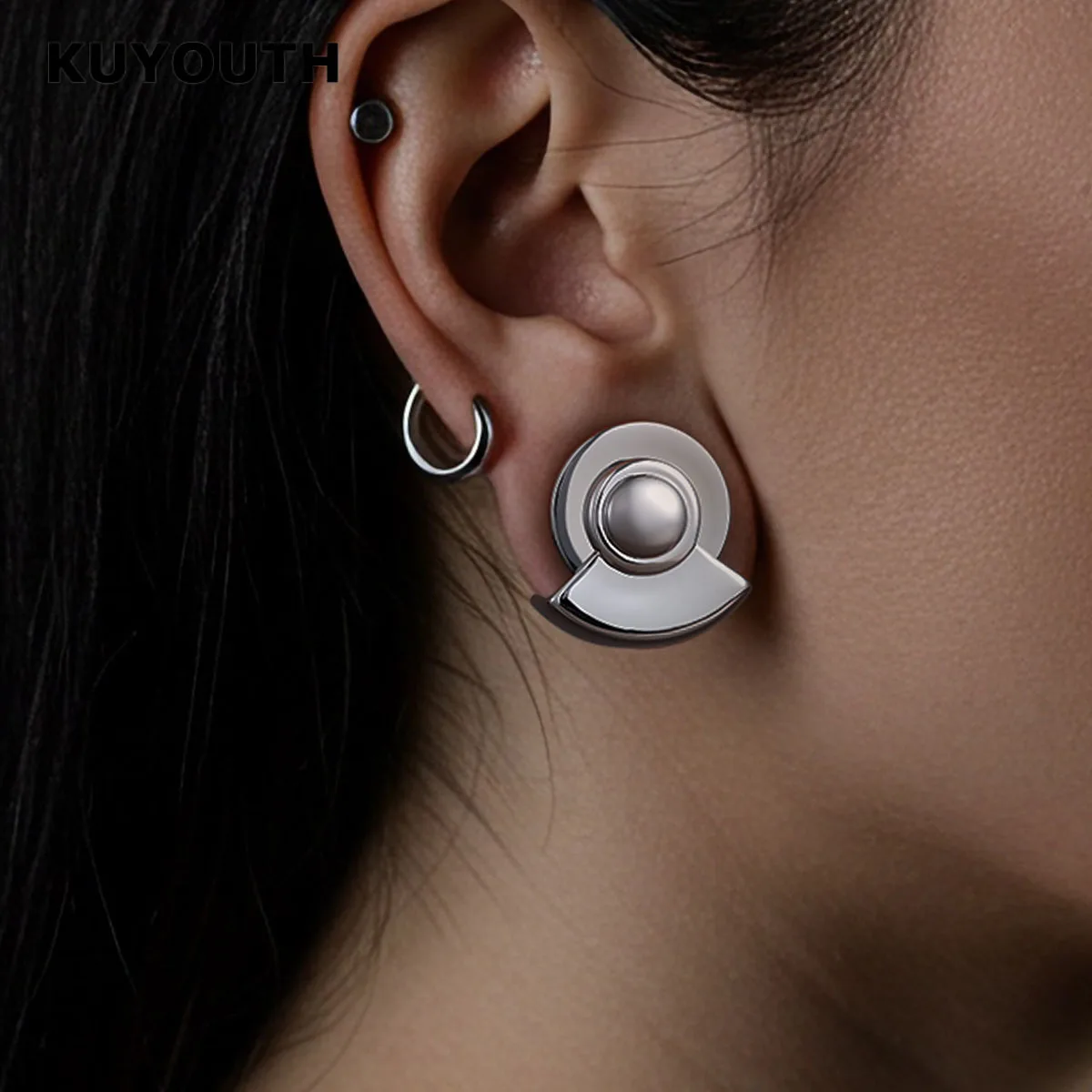 2PCS Stainless Steel Wheel Wrap Edge Ear Tunnels