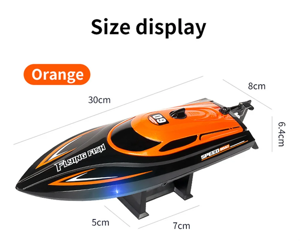 HXJRC-Bateau RC HJ812 2.4G 4CH à Grande Vitesse avec Lumière LED, 25 km/h, Véhicule de Course Électrique, Modèle de l'annulation, Lacs, Jouet Télécommandé