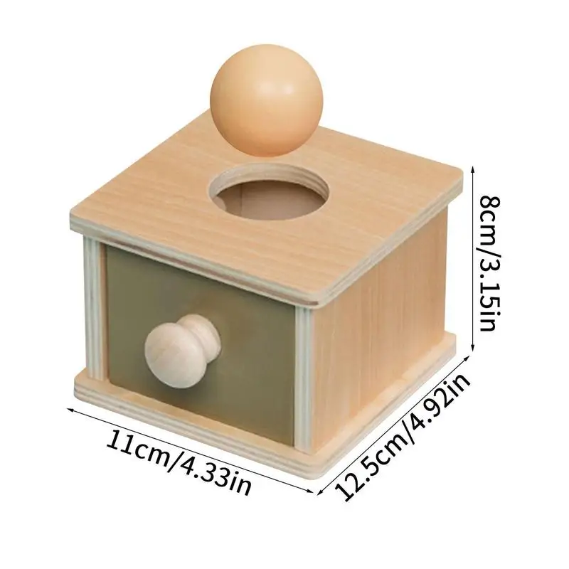 Wood Coin Box Toy Baby Coin Box Toy Intellectual Ball Box For Classroom Home Object Permanence Box Kids Wood Play Kit For