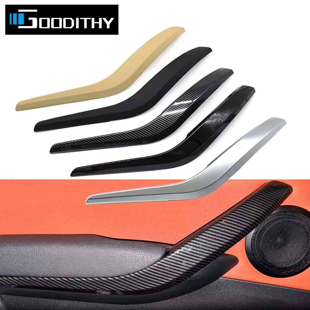 

1/2PCS Black Beige Silver Carbon Left Right Inner Door Handle Cover Pull Outer Panel Trim Replacement For BMW X1 E84 2010-2016