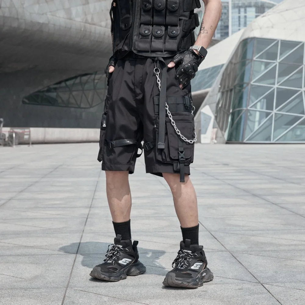 Functional Workwear Shorts Men's Summer Paratrooper Pants Loose Sports Five Quarter Streetwear Mid Pants Men Clothing