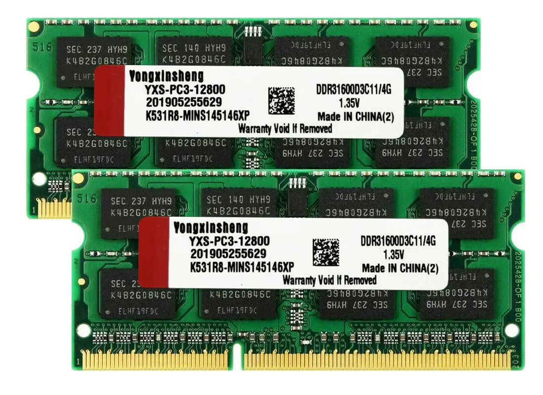 Universal DDR3 DDR3L 4GB 8GB 1600MHz Laptop Memory PC3L-12800 Non-ECC 1.35V 204Pin SODIMM RAM for LAPTOP NOTBOOK CL11 Unbuffered