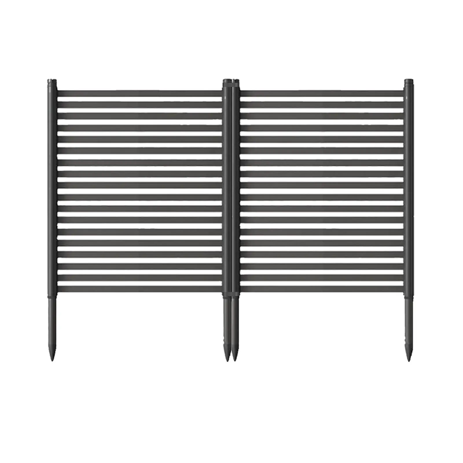 Panneaux de clôture d'intimité pour extérieur, 48 po de hauteur x 71 po de largeur, clôture métallique à 2 panneaux sans creuser, barrière de jardin décorative antirouille, enclos pour équipement AC et piscine, écran pour poubelle, clôture facile à installer pour animaux et animaux domestiques